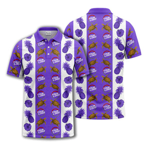 pineapple sea turtle hibiscus custom logo polo shirt