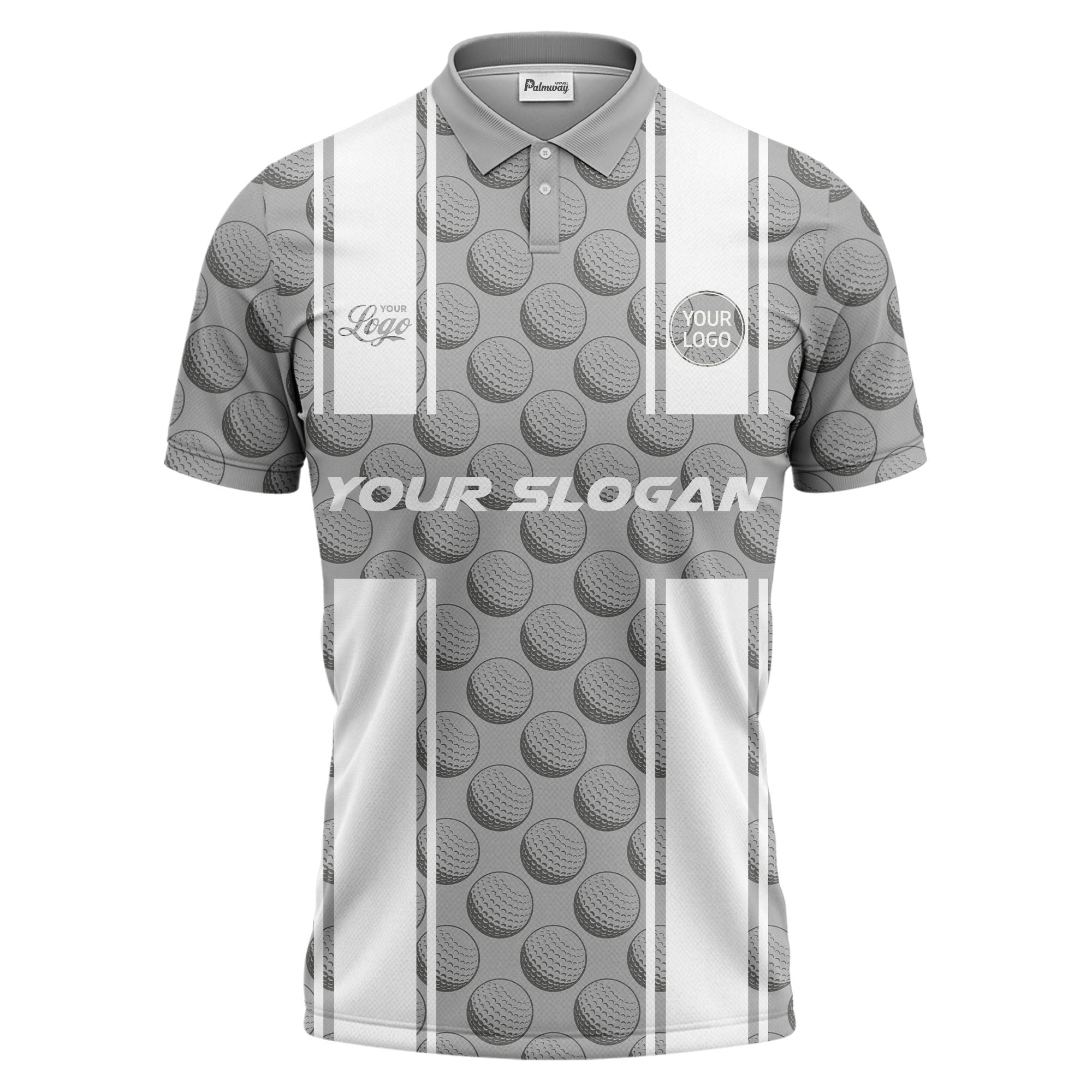 realistic golf balls black white vertical stripe polo shirt