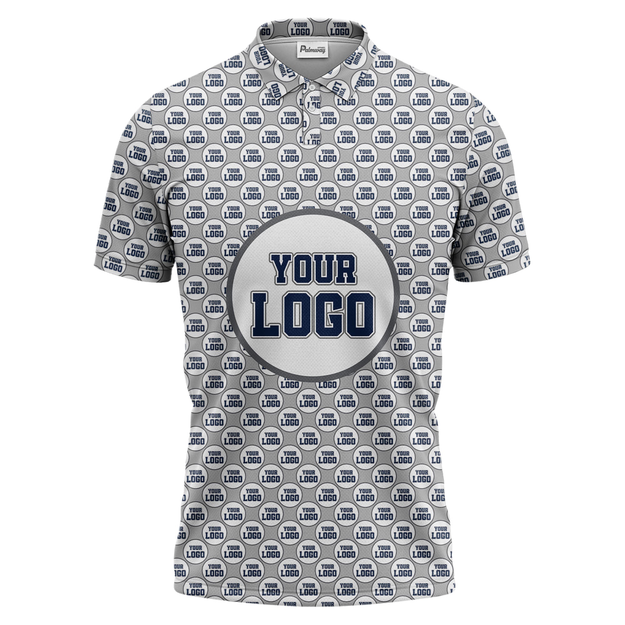 Repeating Personalized Logo Polo Shirt With Custom Text & Illustrated Icons