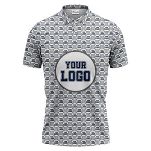 Repeating Personalized Logo Polo Shirt With Custom Text & Illustrated Icons