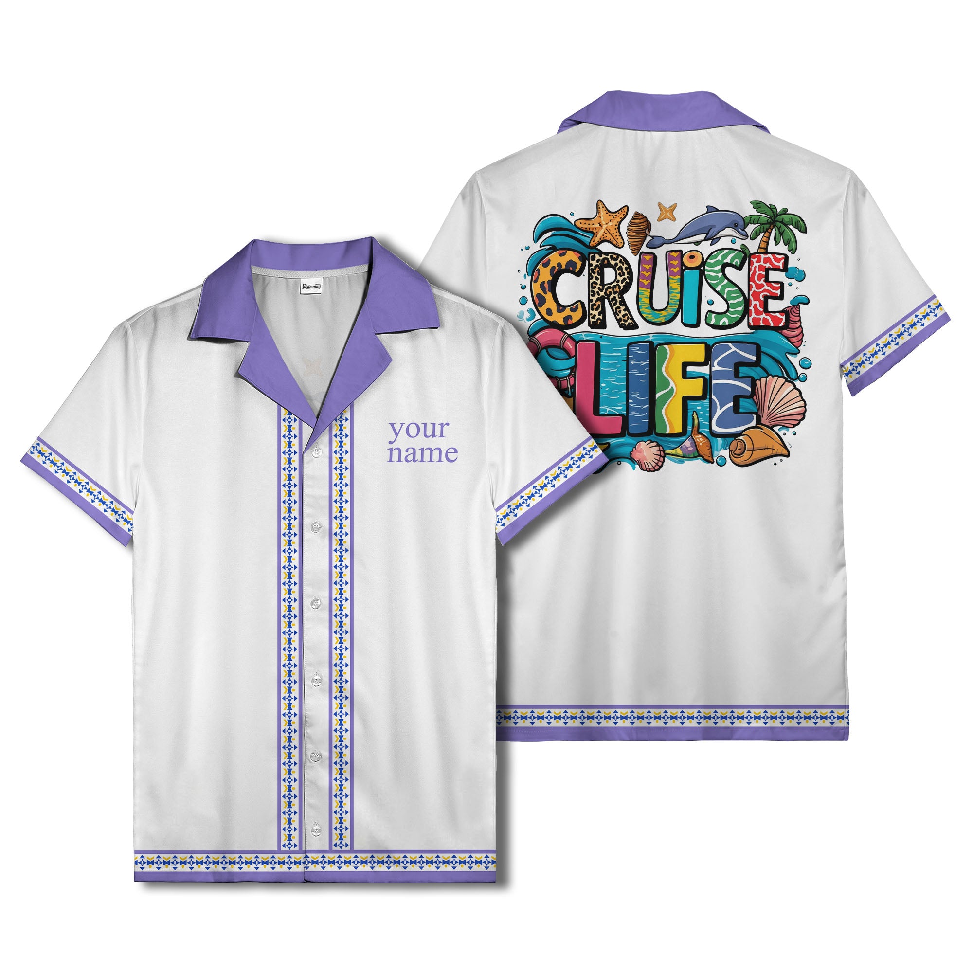 retro bowling diamond geometric personalized hawaiian shirt for men