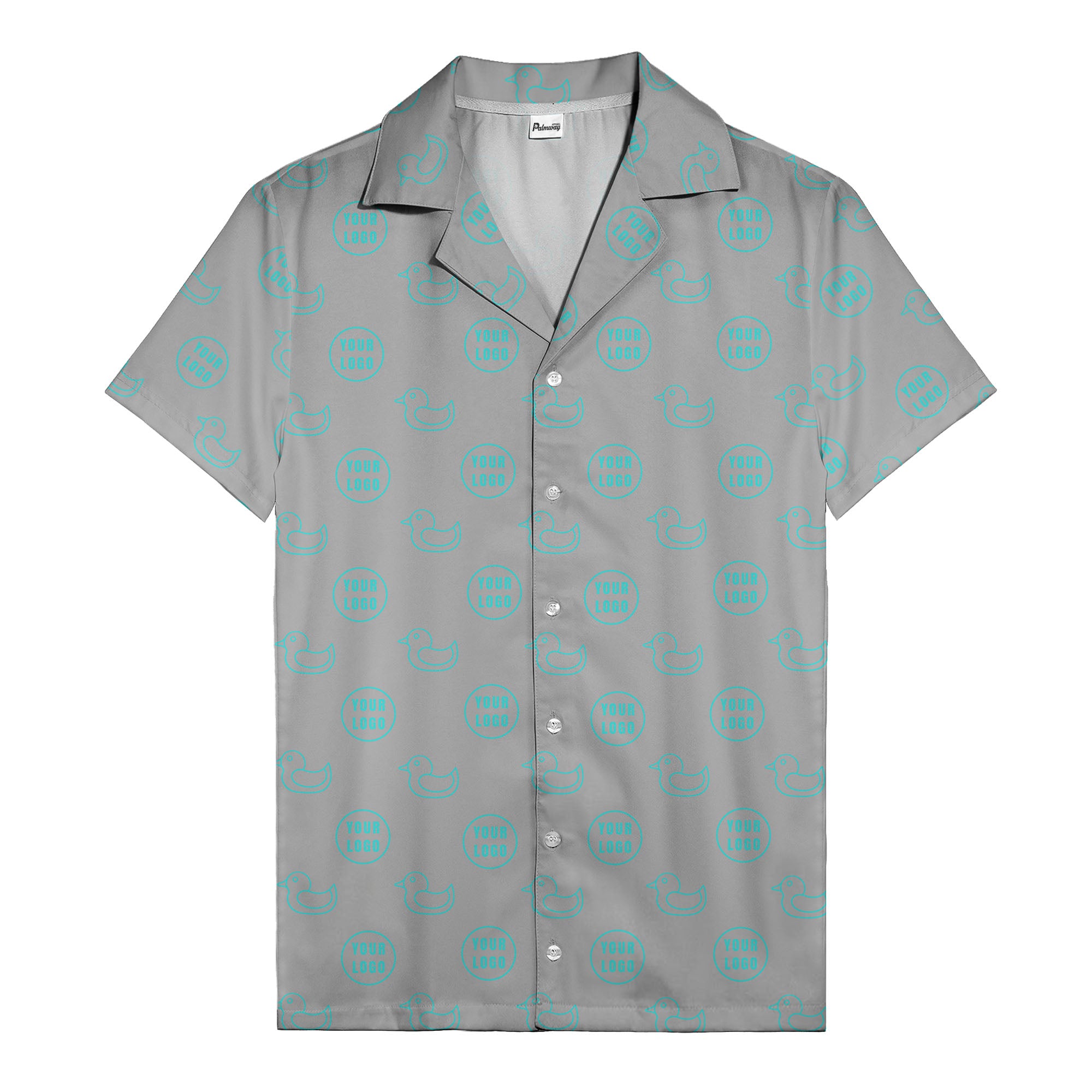 rubber duck & custom logo repeat pattern hawaiian shirt