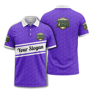 shield logo stars hexagon pattern polo shirt for men