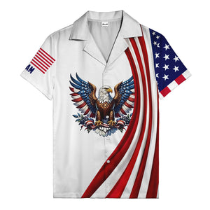 soaring stars and stripes eagle patriotic usa american flag hawaiian shirt for men