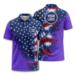 stars & stripes american flag all over print polo shirt