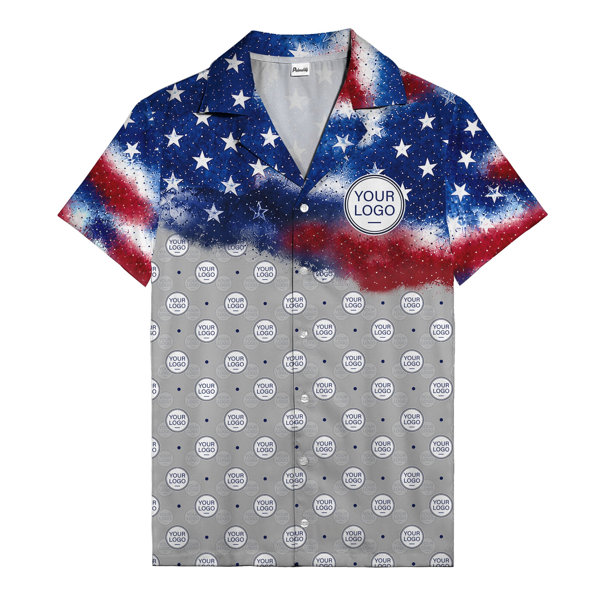 stars & stripes american flag custom logo patriotic hawaiian shirt