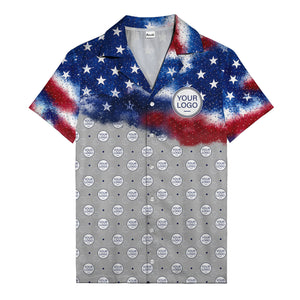 stars & stripes american flag custom logo patriotic hawaiian shirt
