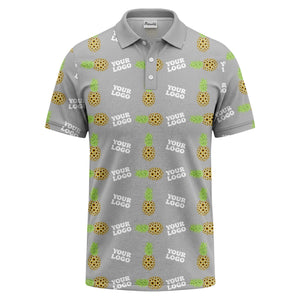 sunflower pineapple repeat custom logo polo shirt for beach days