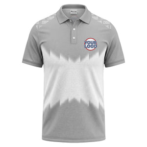 zigzag gradient custom logo polo shirt for men