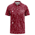 Men’s Red Wine Lover Polo Shirt – Wine Glass & Grape Print Custom Logo Polo