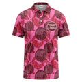 Custom Wine Glass Polo Shirt – Personalized Logo Pink Burgundy Polo