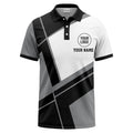 Custom Geometric Color Block Polo Shirt – Personalized Logo & Name, Multiple Colors
