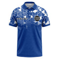 Custom Geometric Pattern Polo Shirt – Personalized Text & Logo, Multiple Colors