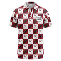 Custom Wine Checkered Polo Shirt – Bold Multicolor Logo Shirt for Teams & Events