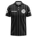 Vertical Pinstripe Custom Logo Personalized Text Polo Shirt