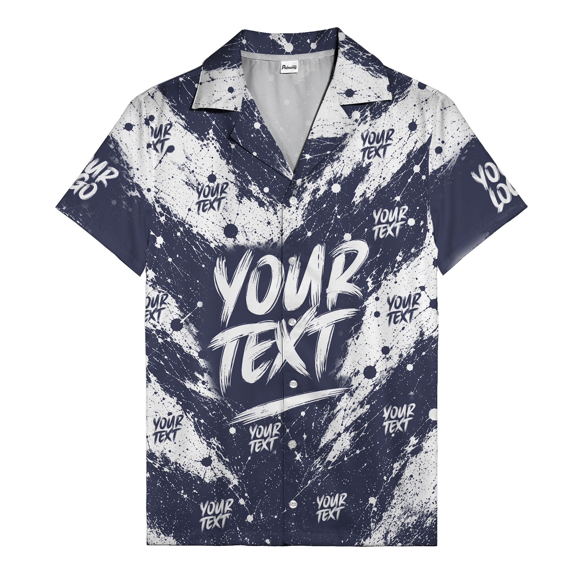 abstract splatter paint custom text hawaiian shirt with your text