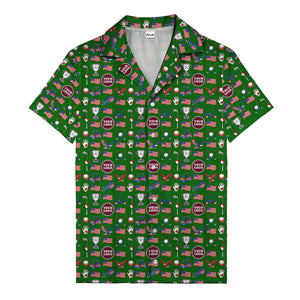 american flag eagle golf cart trophy hawaiian shirt for men