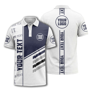 bold geometric stripes & custom text placeholder modern polo shirt