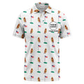Men’s Custom Hot Dog Polo Shirt — American Flag Print with Personalized Logo & Name