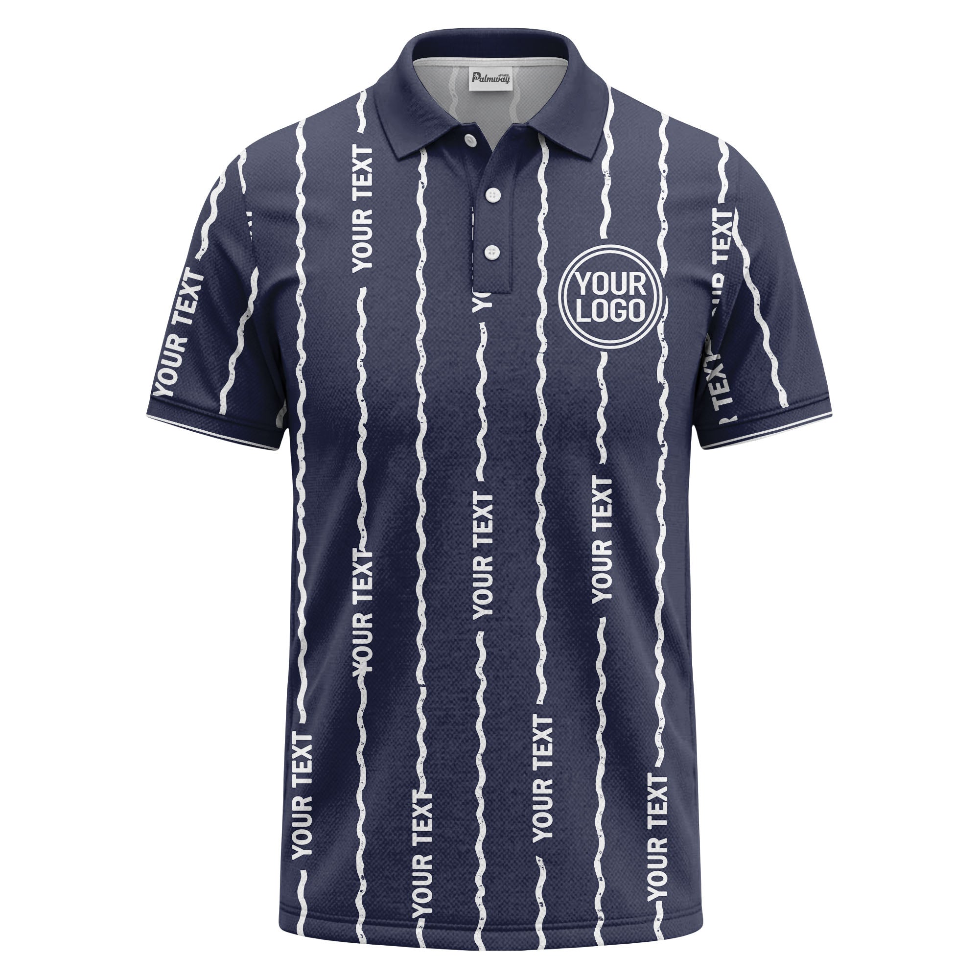 custom logo circle & wavy lines personalized polo shirt