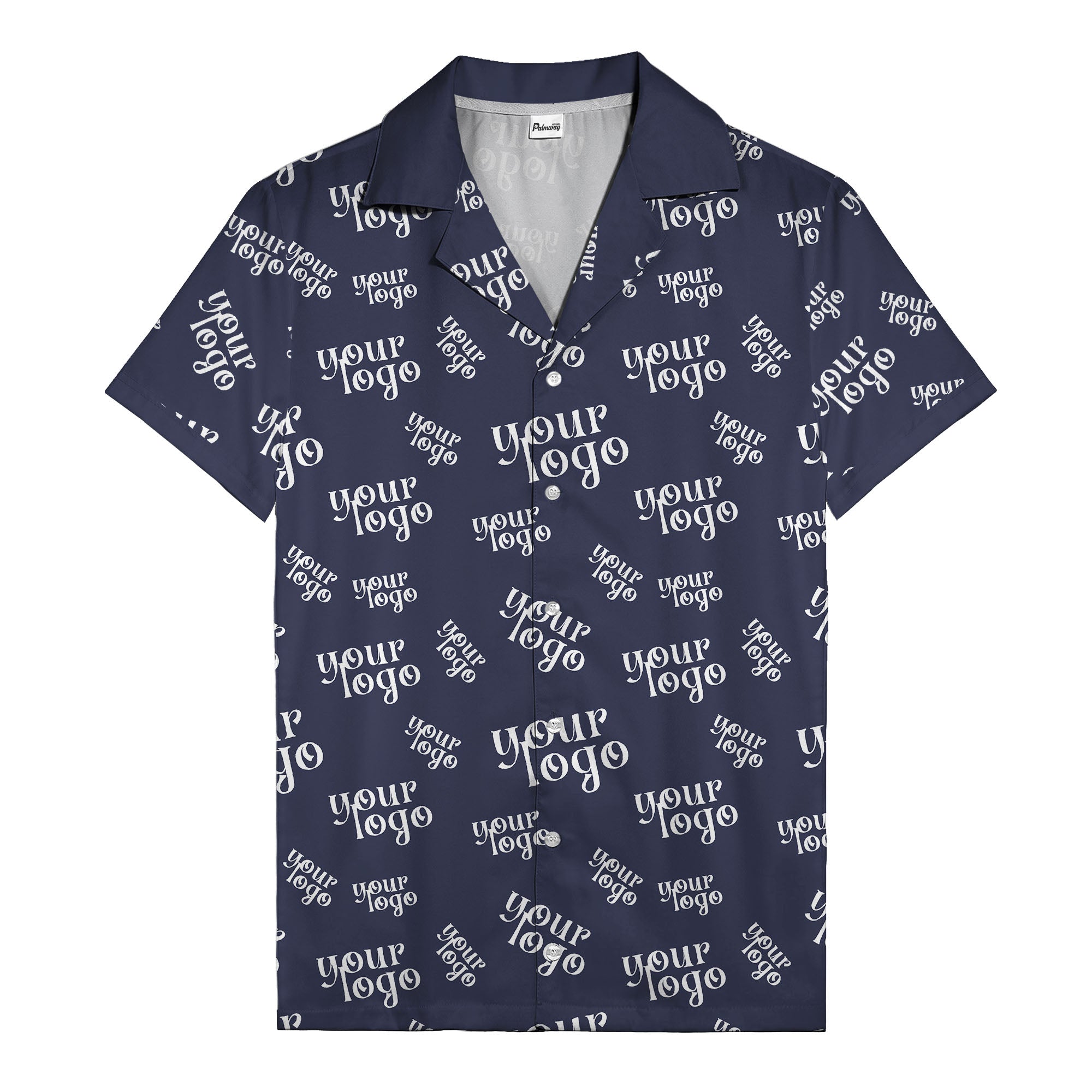 custom logo repeat typography hawaiian shirt for personalized style