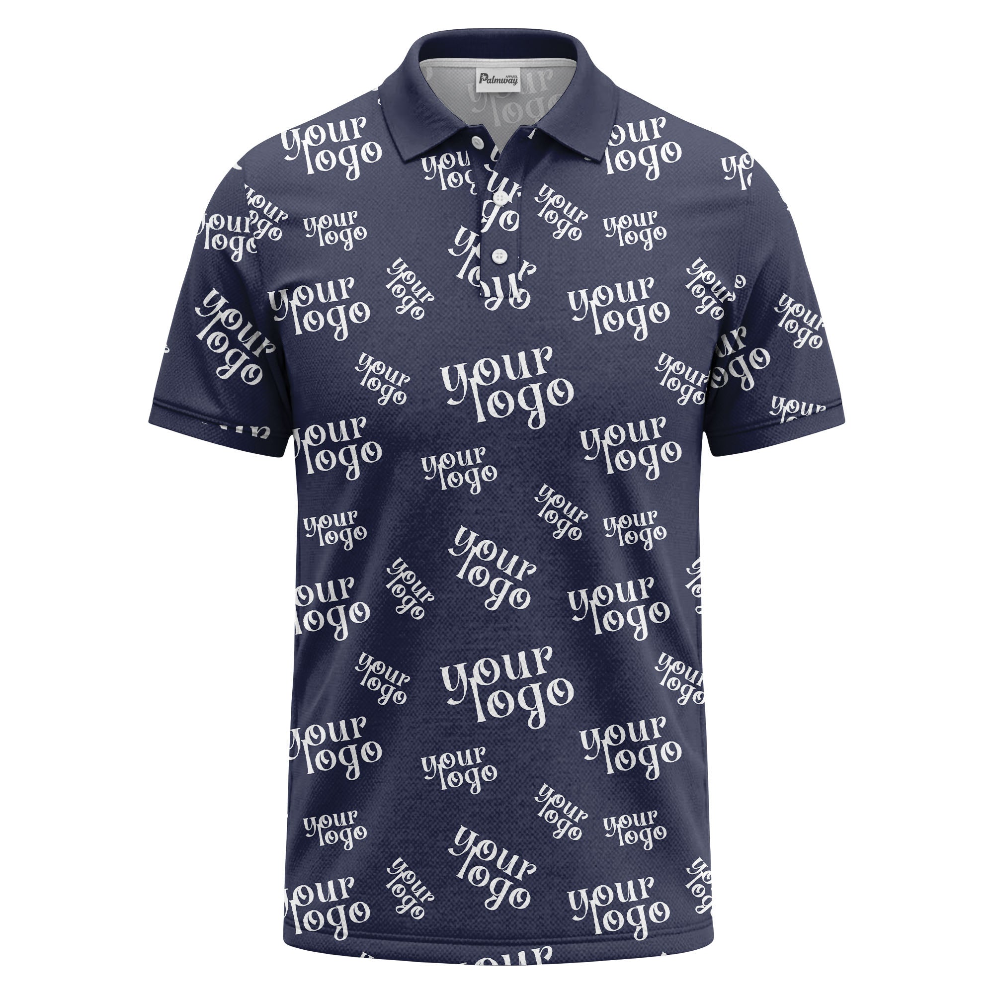custom logo repeat typography minimalist polo shirt