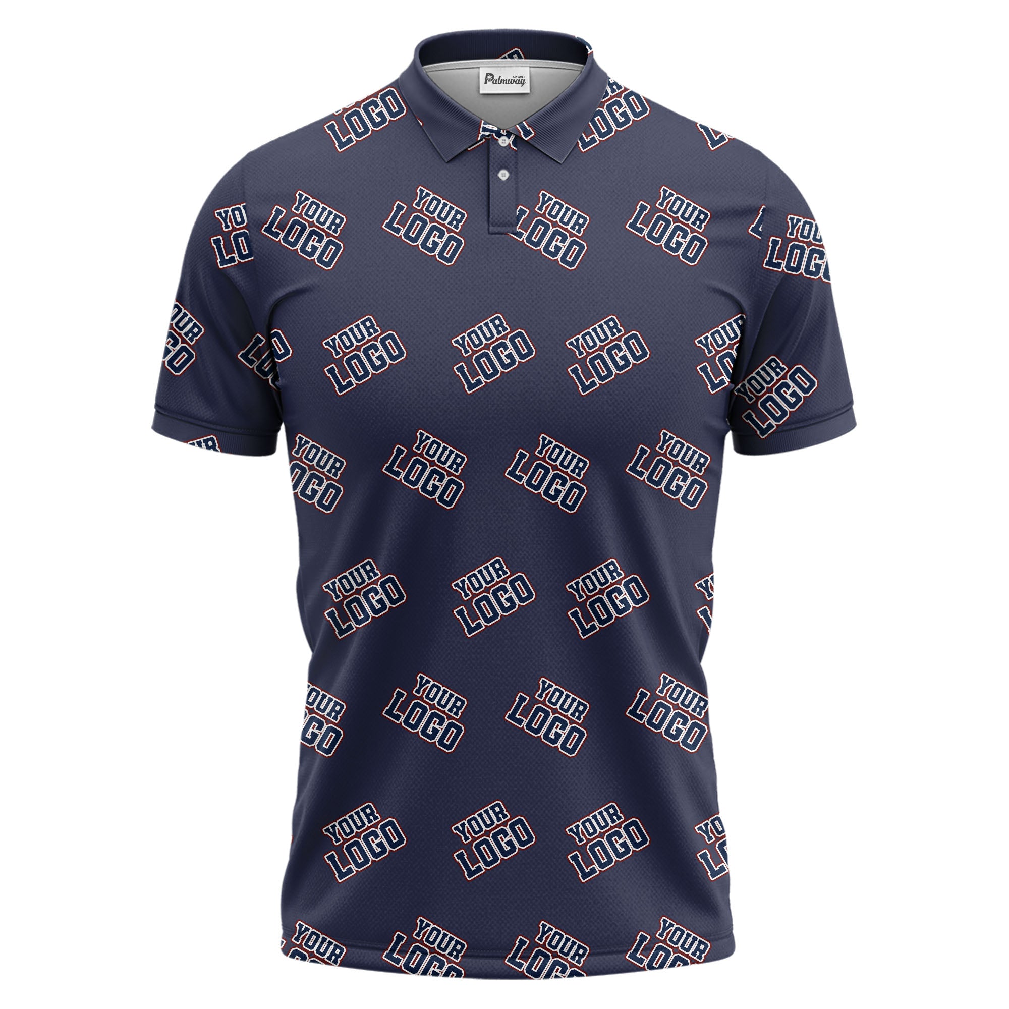 repeating custom logo illustration polo shirt for personalized hawaiian style