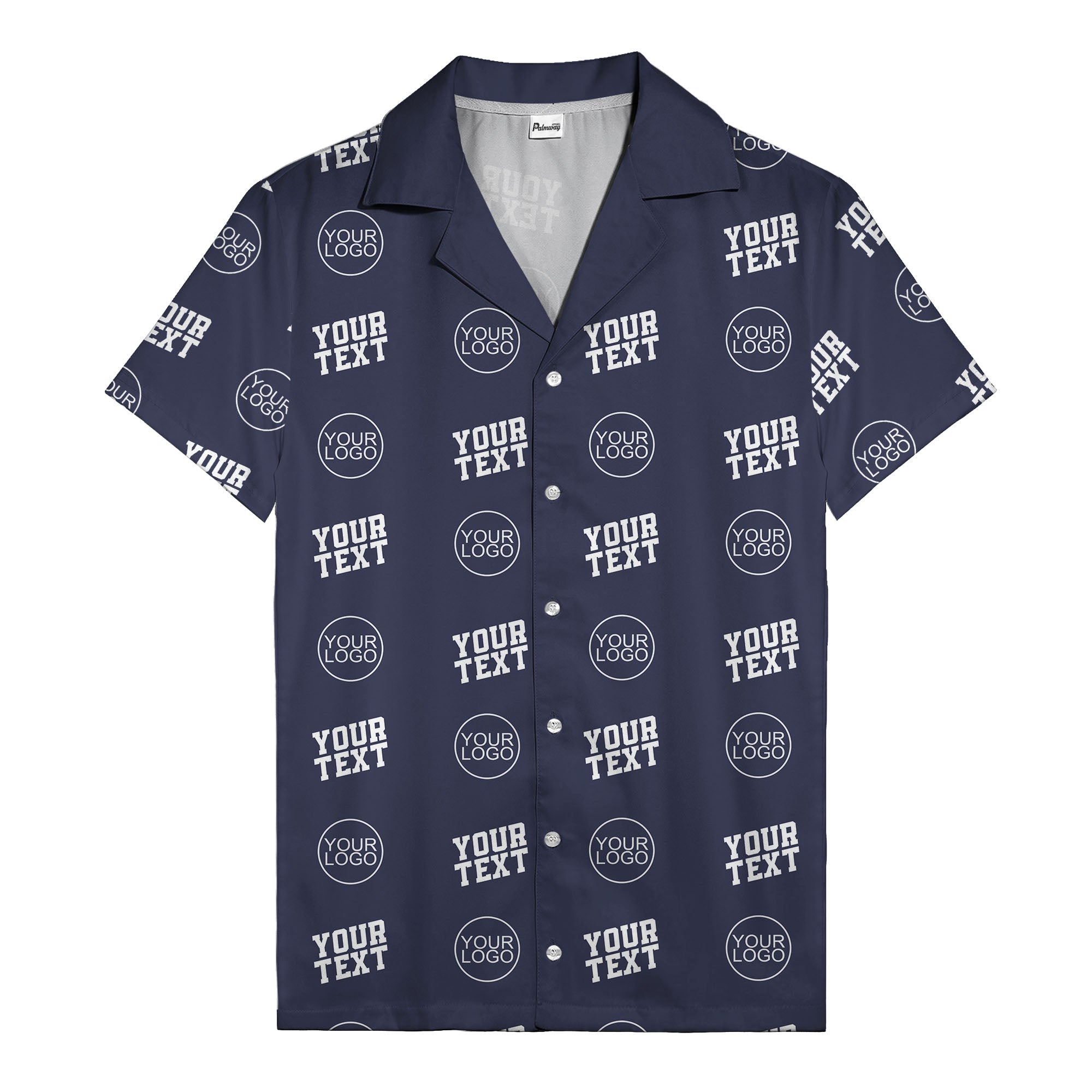 custom logo & text repeat pattern personalized hawaiian shirt