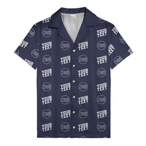 custom logo & text repeat pattern personalized hawaiian shirt