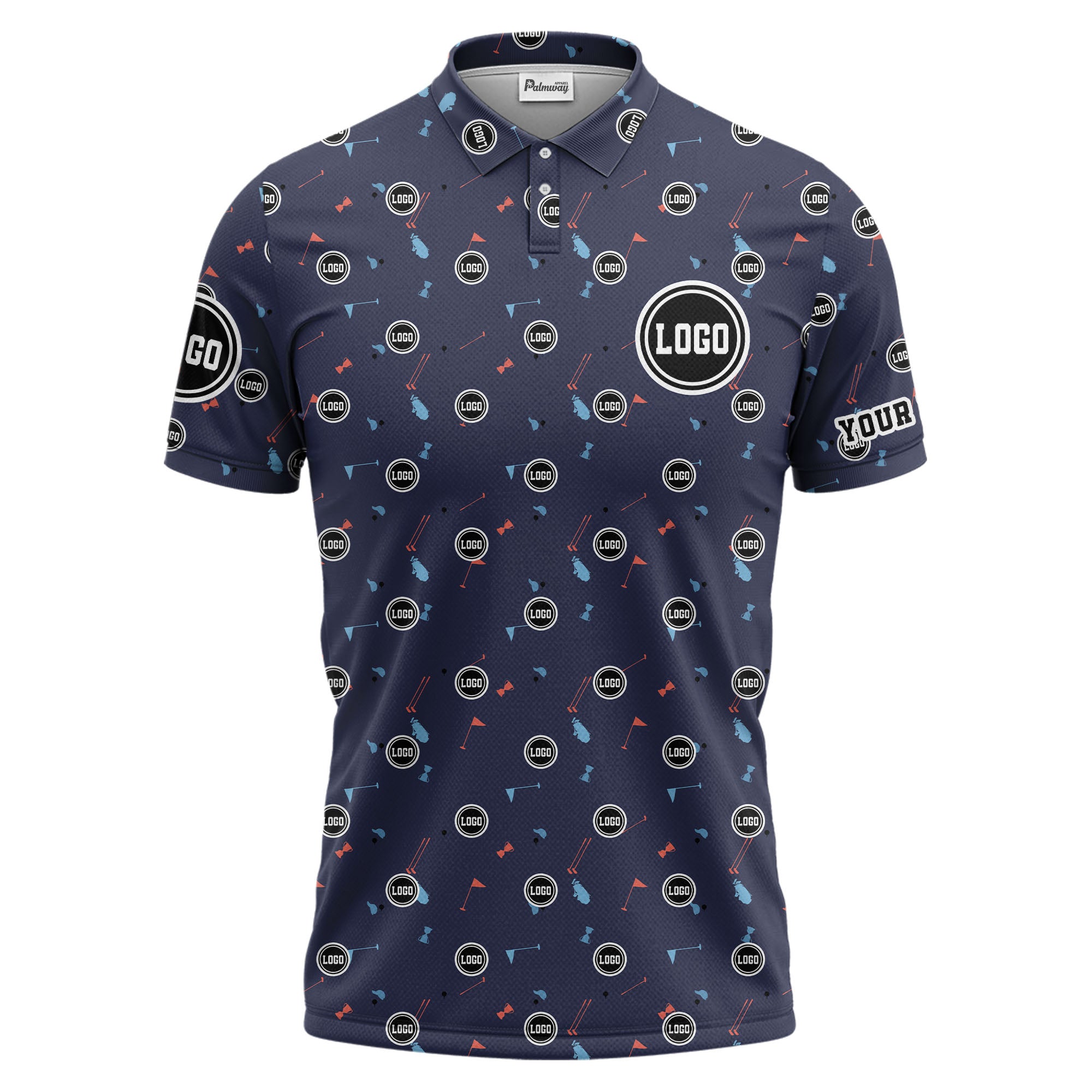 custom multi color golf sports custom logo polo shirt with team event tournament style hawaiian shirt