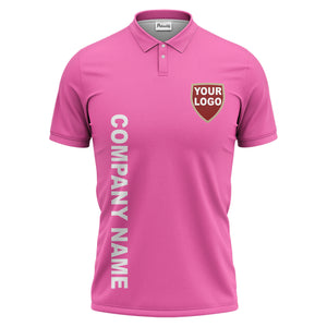 custom shield logo vertical text corporate branded polo shirt
