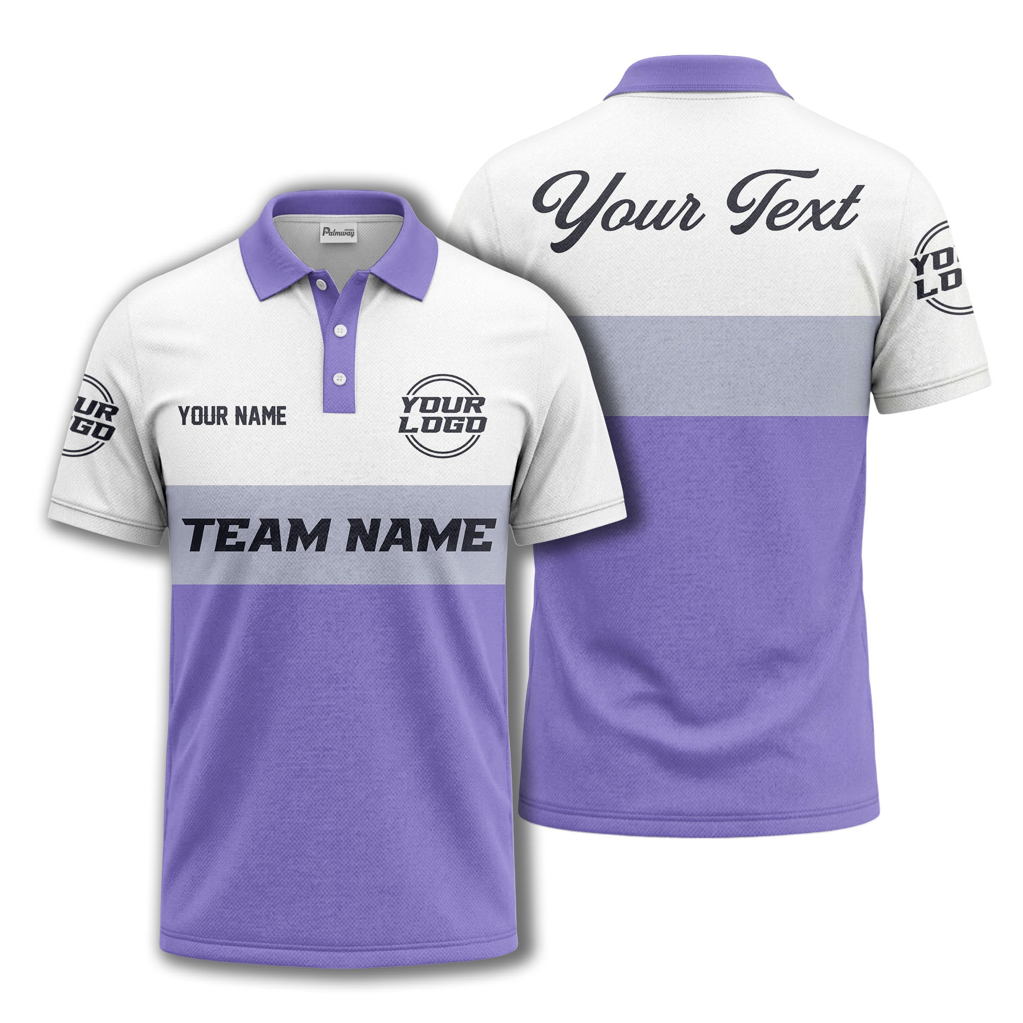 custom team name logo horizontal stripe polo shirt for men