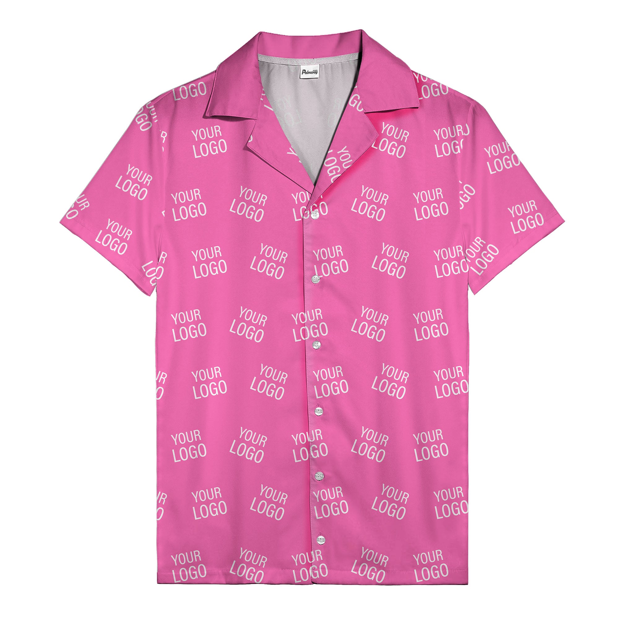 customizable repeat logo monochrome black hawaiian shirt for men