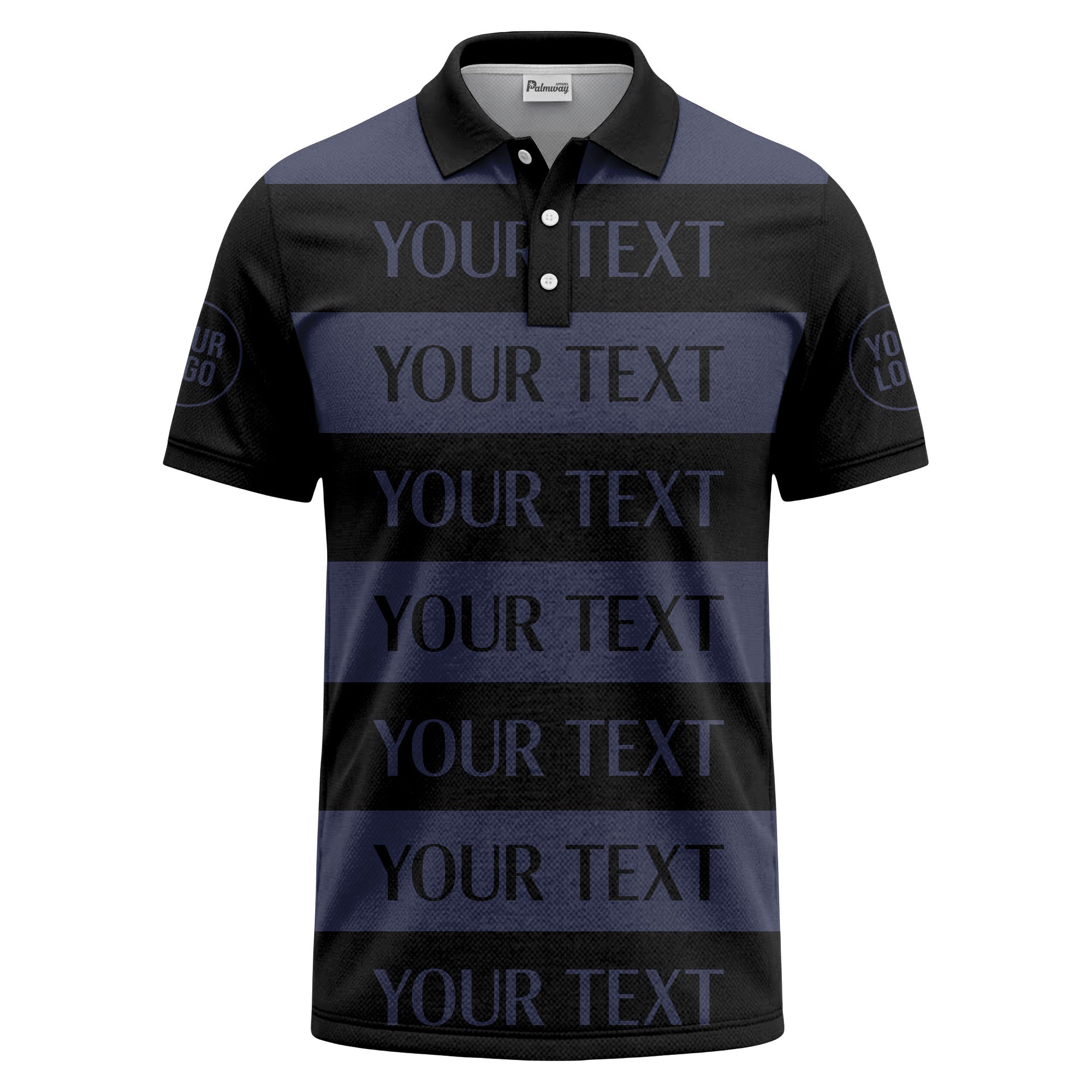 customizable text on bold horizontal stripes polo shirt