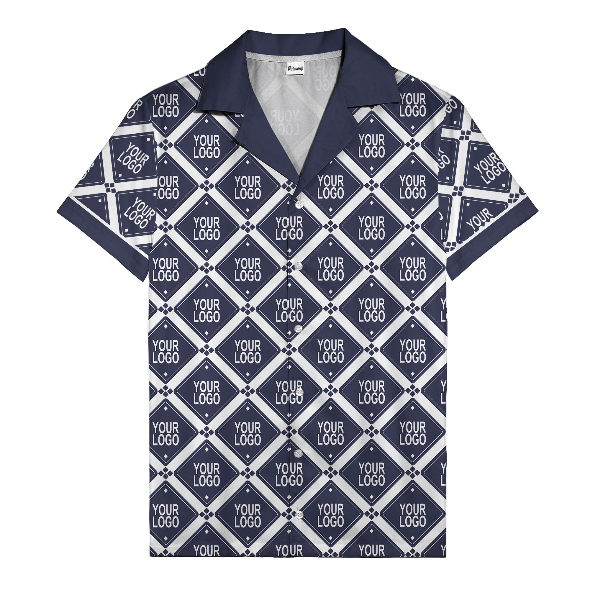 diamond repeat logo geometric hawaiian shirt for men