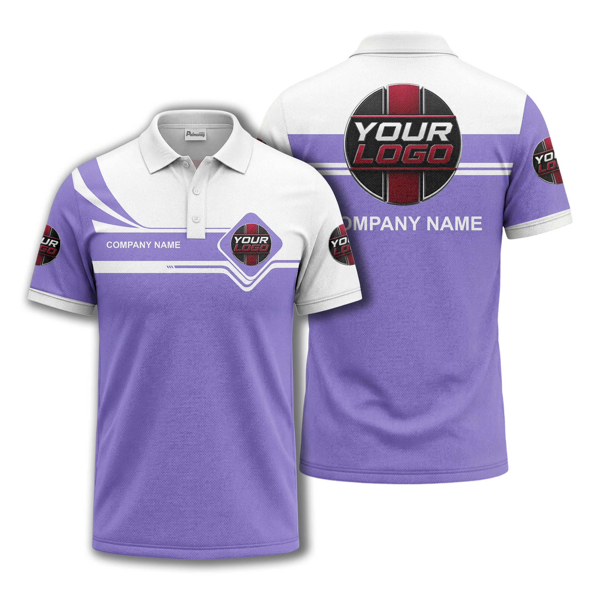 diamond stripe custom logo corporate polo shirt