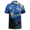 Custom Starry Sky Art Polo Shirt with Logo – Personalized Performance Polo