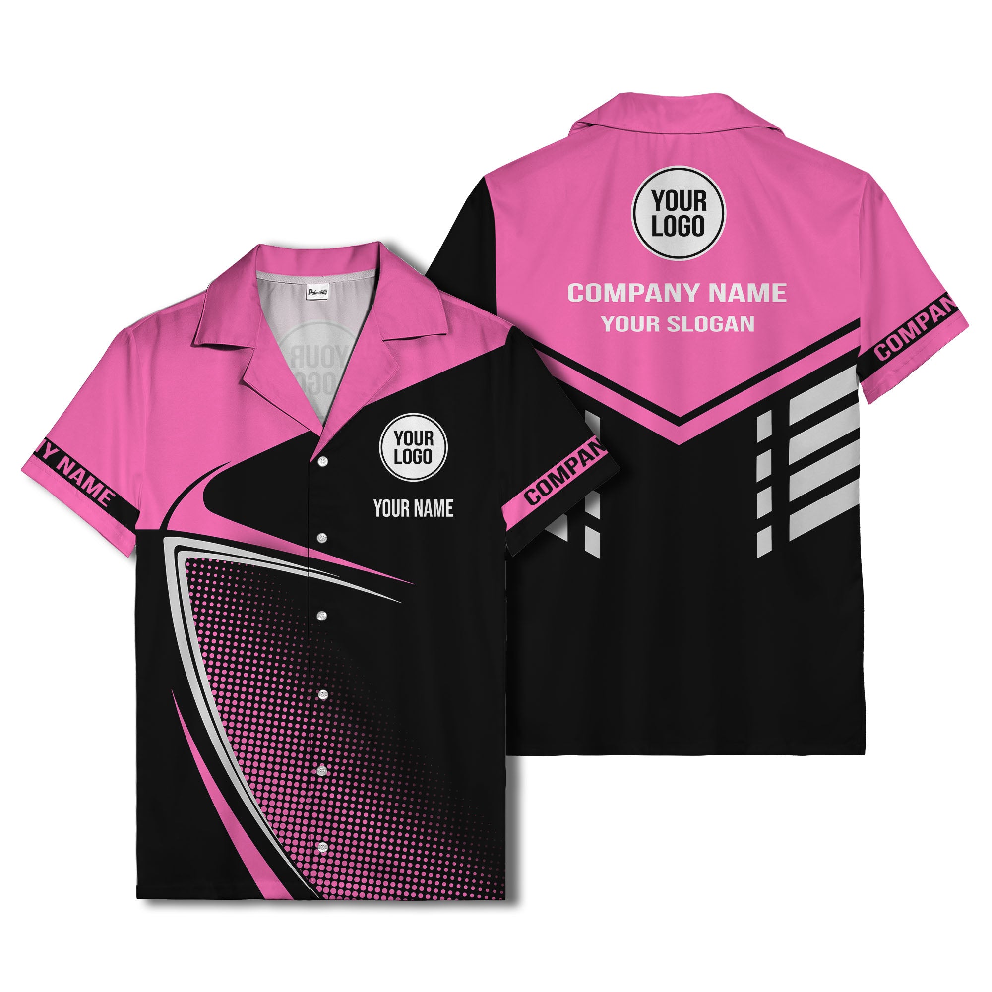 golf club silhouette & dot geometric hawaiian shirt for men