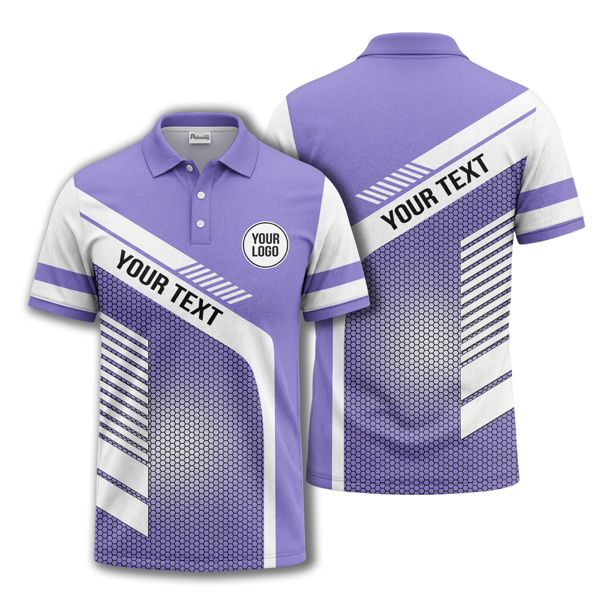 hexagon diagonal stripe geometric custom logo modern polo shirt