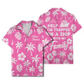 monochrome palm trees and hibiscus hawaiian shirt for men