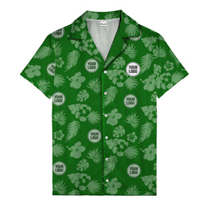 monochrome tropical flowers and leaves hawaiian shirt for men