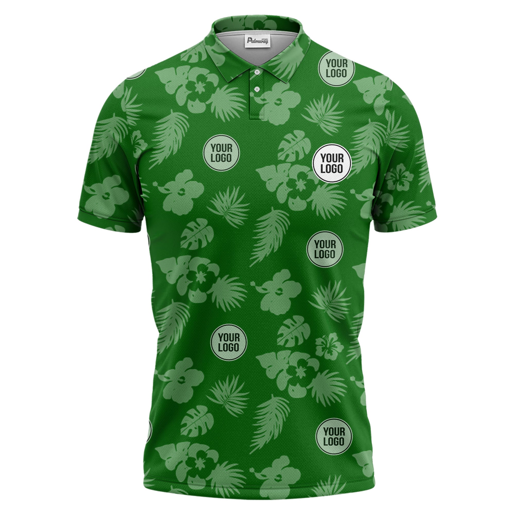 illustrated monochrome tropical flowers and leaves polo shirt for men