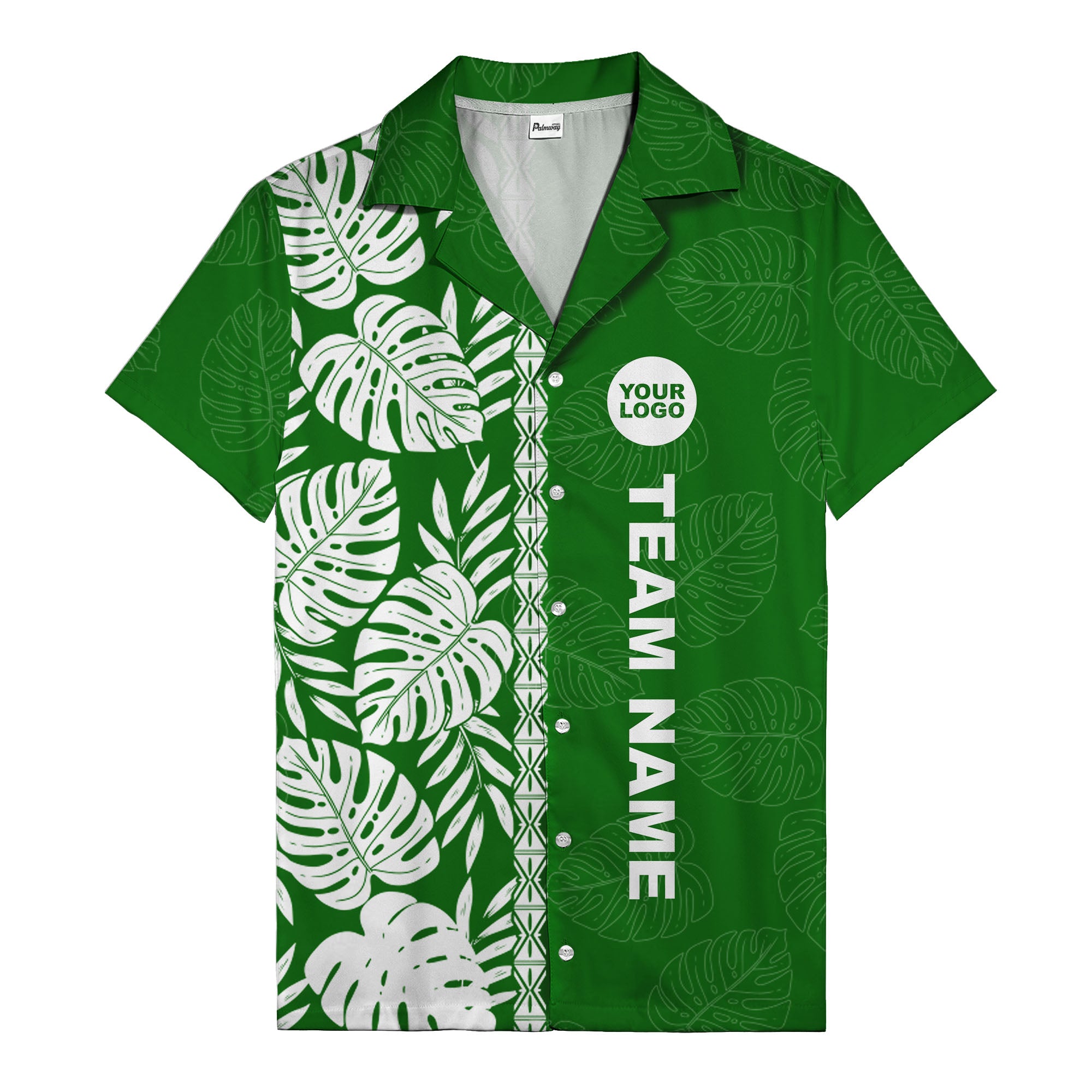 monstera leaf repeat black white graphic hawaiian shirt for men
