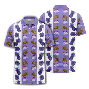 pineapple sea turtle hibiscus custom logo polo shirt