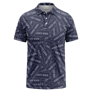 repeat your logo on black ground custom polo shirt