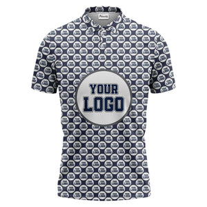 Repeating Personalized Logo Polo Shirt With Custom Text & Illustrated Icons