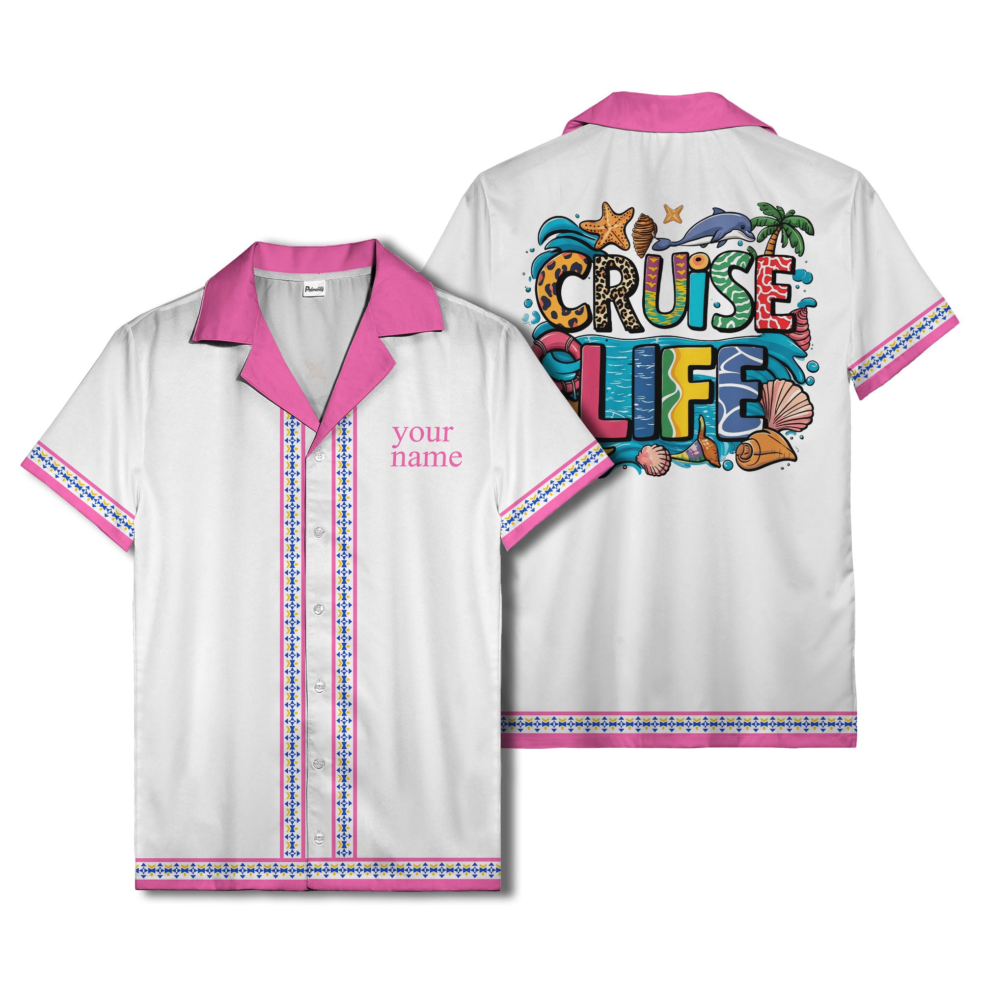 retro bowling diamond geometric personalized hawaiian shirt for men