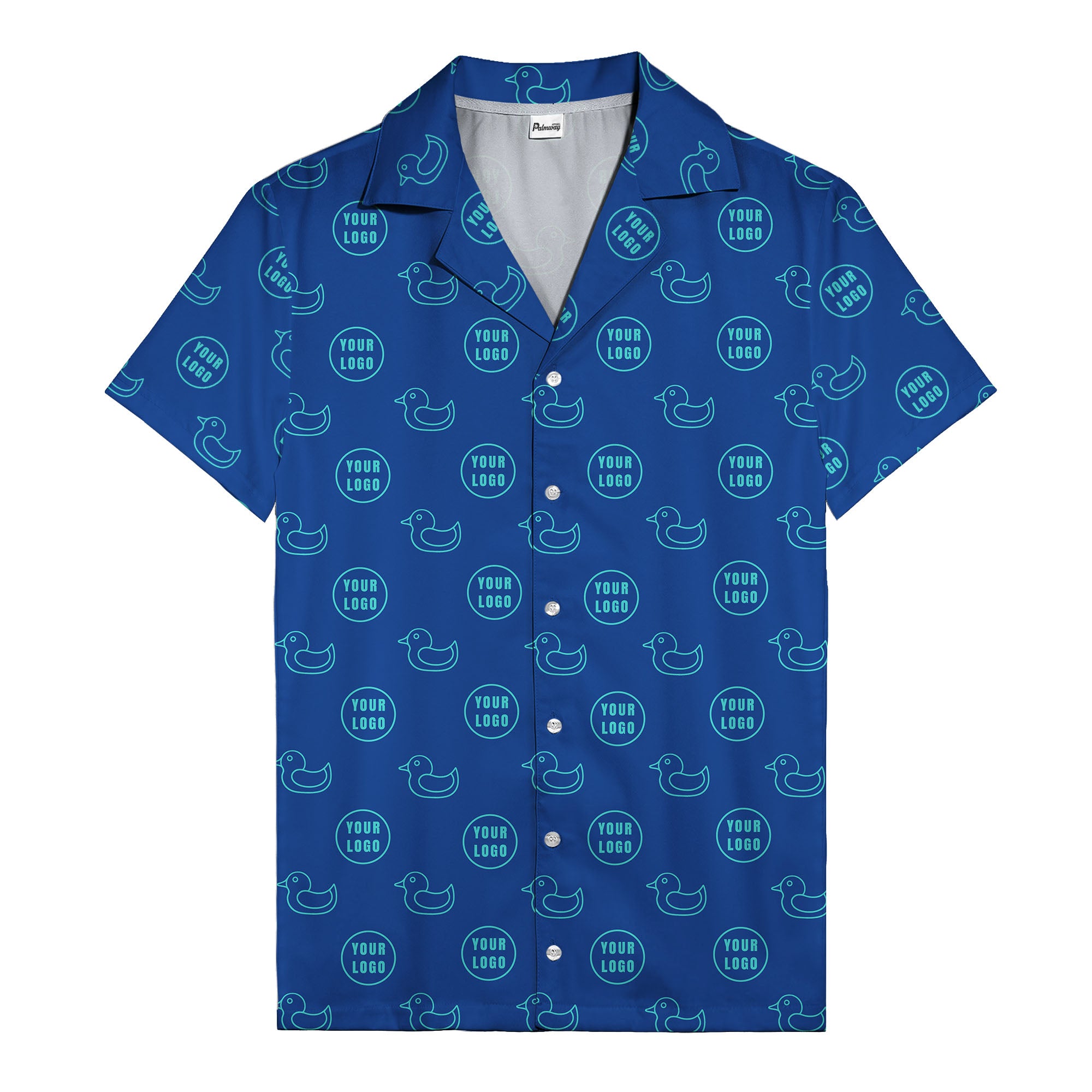 rubber duck & custom logo repeat pattern hawaiian shirt