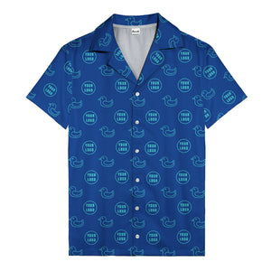 rubber duck & custom logo repeat pattern hawaiian shirt