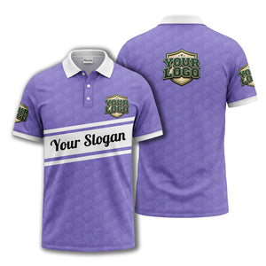 shield logo stars hexagon pattern polo shirt for men